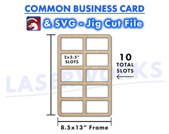 Gravuremal voor visitekaartjes: 2 x 3,5" rastersjabloon (svg- en lightburn-bestand)