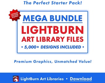 LightBurn-bestandsbundel met kunstbibliotheek: 5000+ vectorontwerpen (digitale download)