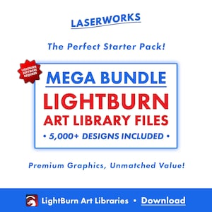 Bestandsbundel met LightBurn-kunstbibliotheek, startpakket, meer dan 5000 ontwerpen, vectorgraphics, lasergraveermachine, LightBurn-software, collectie
