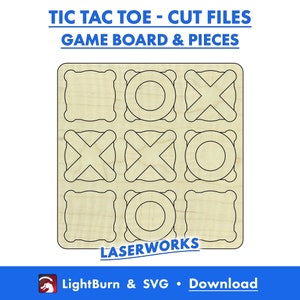 Tic Tac Toe Game - Laser Cut Files | Lightburn & SVG (Digital Download)