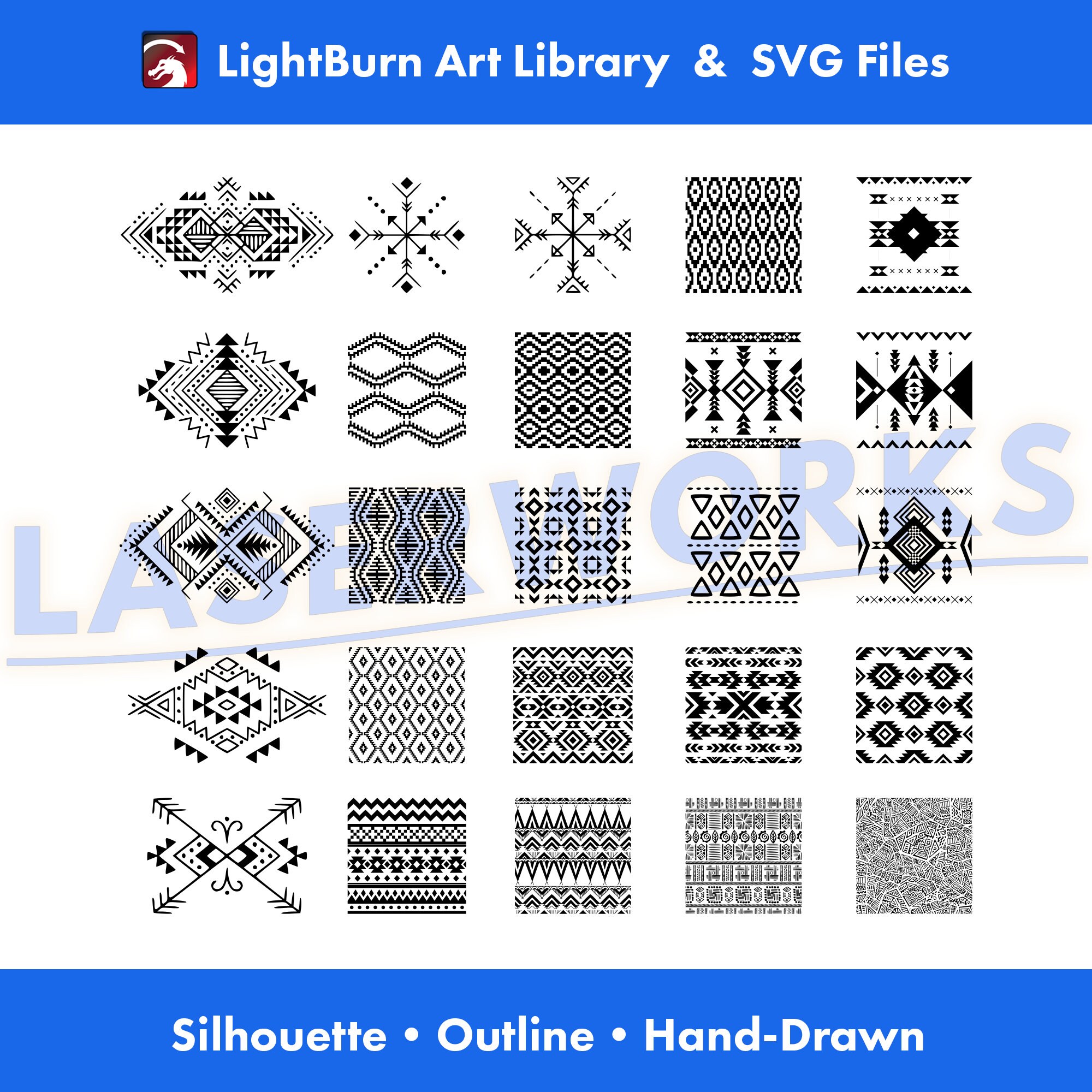 Native Pattern Designs | Lightburn Art Library & SVG Files (digital ...