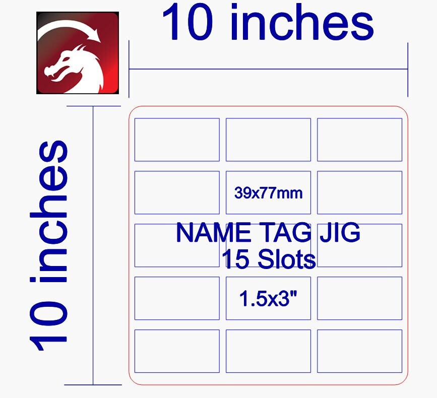 Name Tag Engraving Jig: 15 Grid Template, 39x77mm (SVG & Lightburn File ...