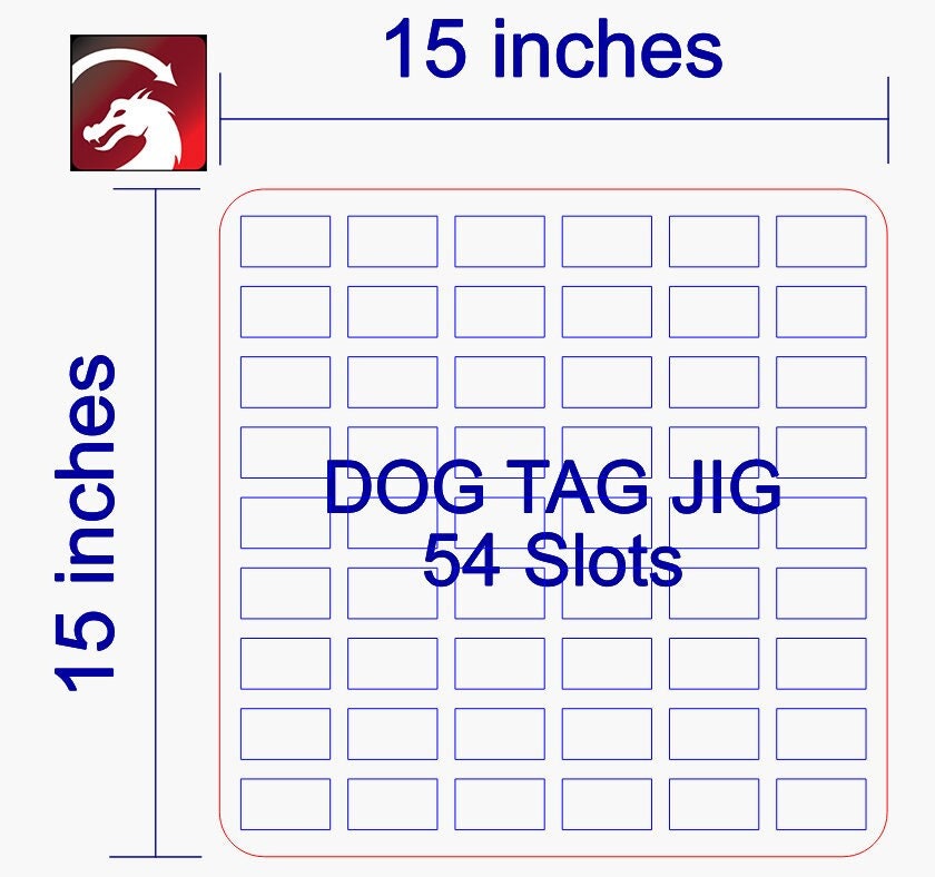 Dog Tag Engraving Jig: 54 Grid Template, SVG & Lightburn File - Etsy