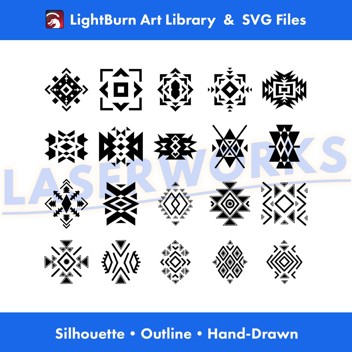 Native Pattern Designs | Lightburn Art Library & SVG Files (digital ...