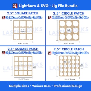 2.5 inch leather patch, square, circle,round,  jig template