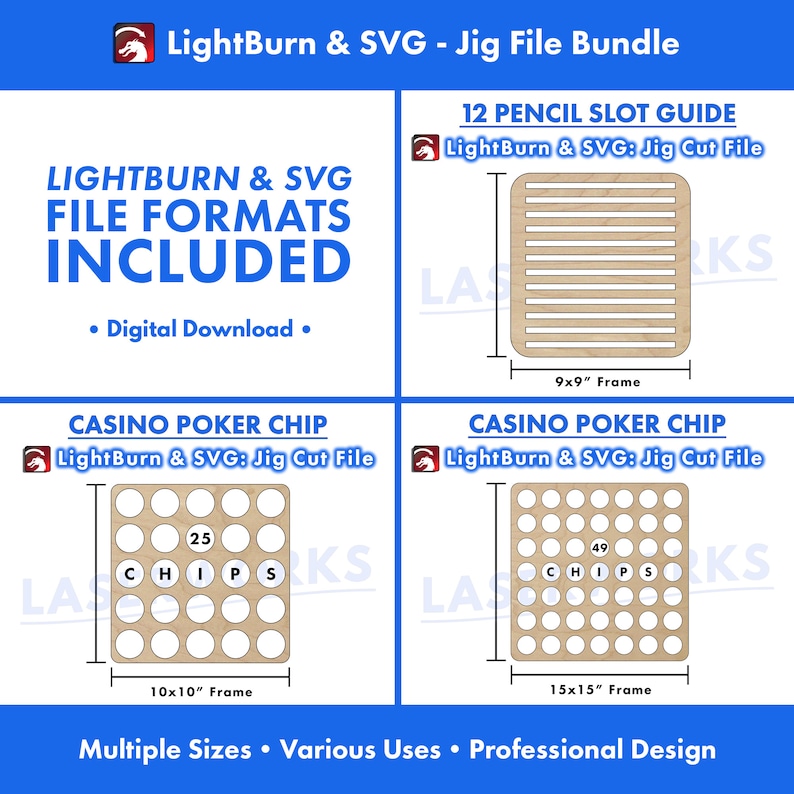 poker chip, coin, pencil, jig, template