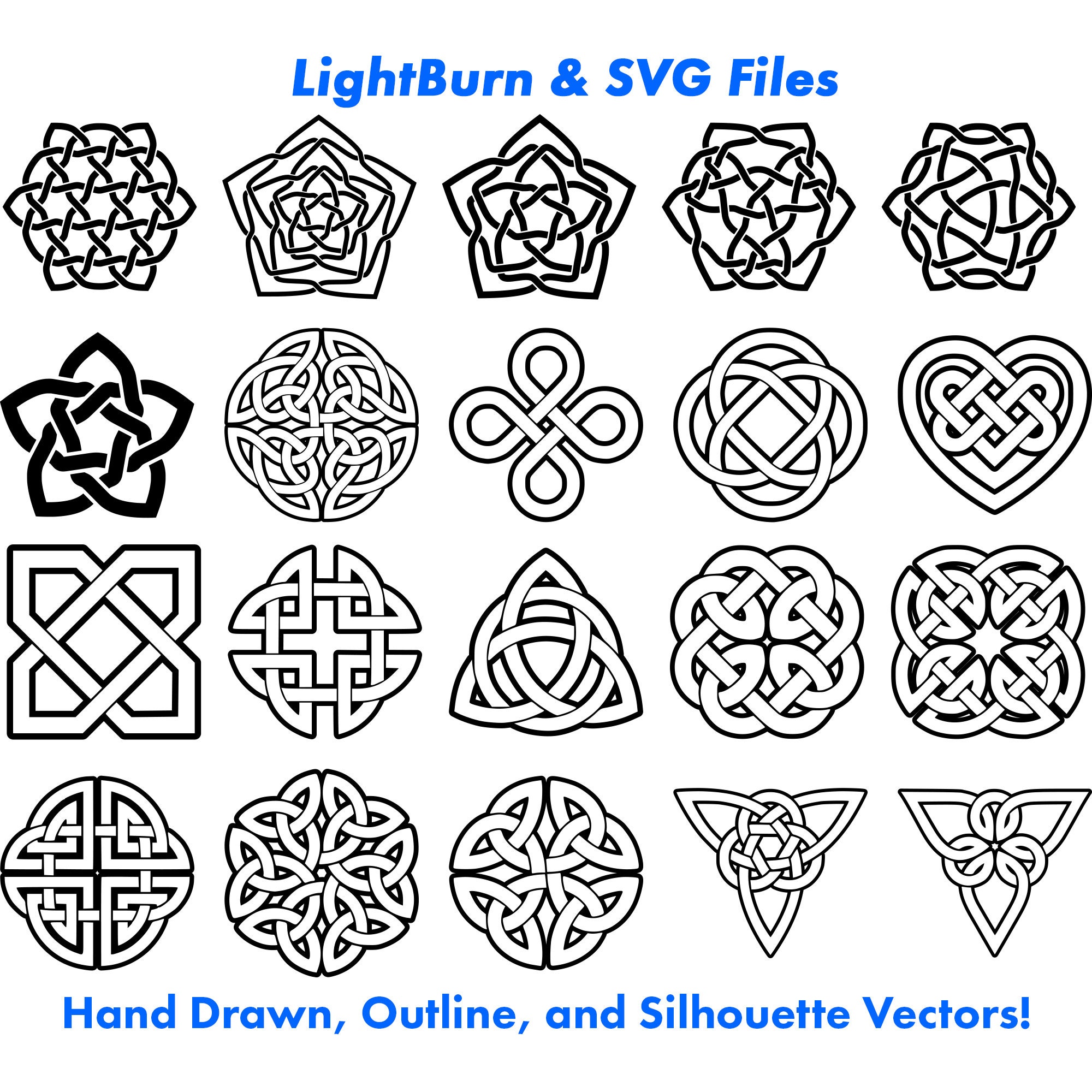 100+ Celtic Knot Designs | Lightburn Art Library & SVG Files (digital ...