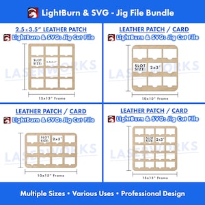leather patch, card, jig template