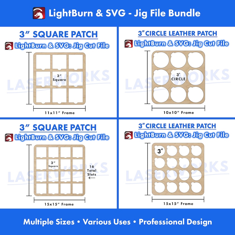 leather patch, circle, round, square, 3 inch, jig template