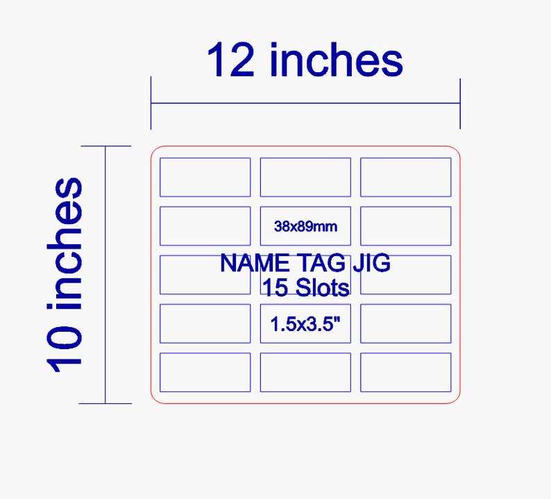 Name Tag Engraving Jig: 15 Grid Template (SVG & Lightburn File) - Etsy