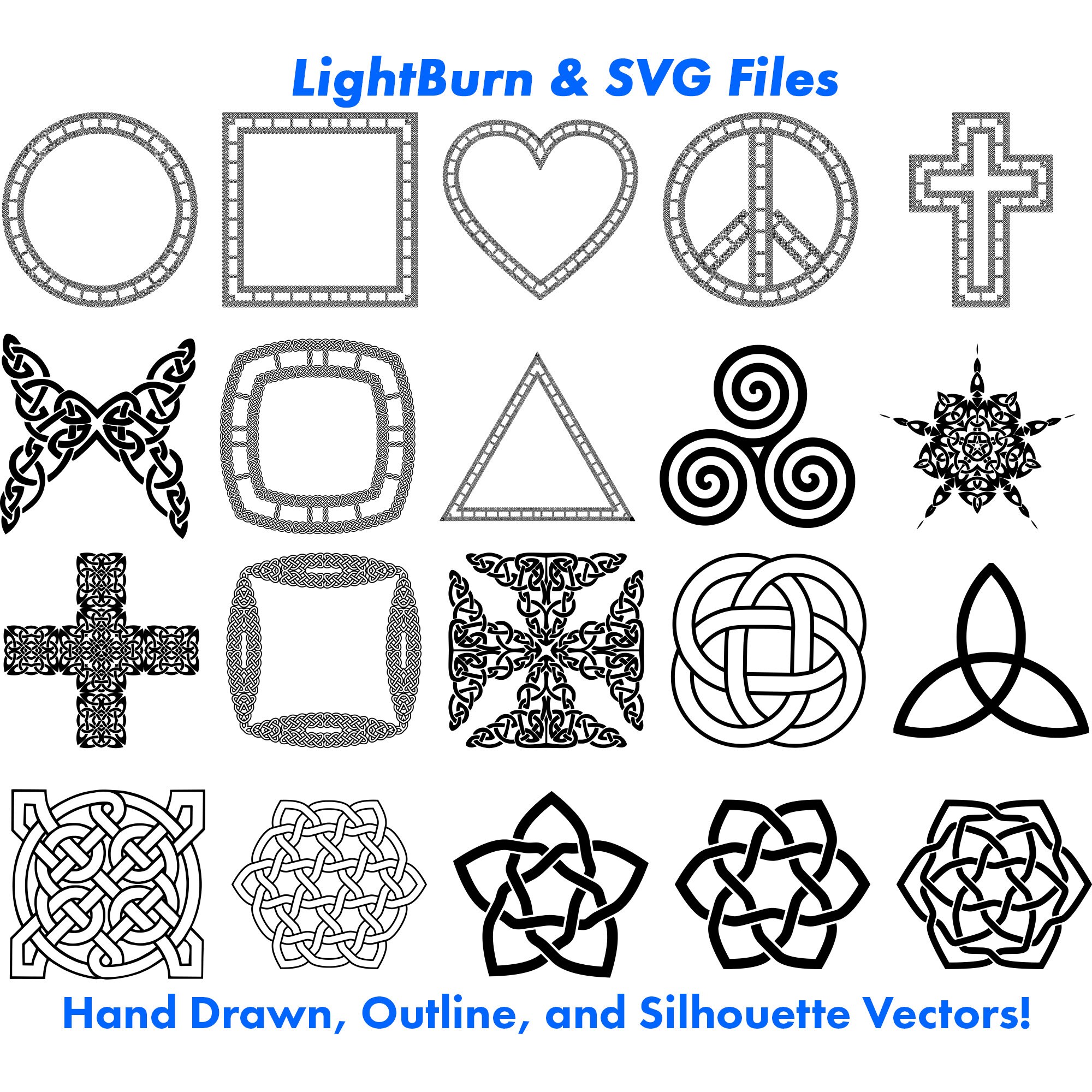 100+ Celtic Knot Designs | Lightburn Art Library & SVG Files (digital ...