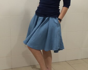 Circle Skirt - 100% Linen with 2 sides Pocket