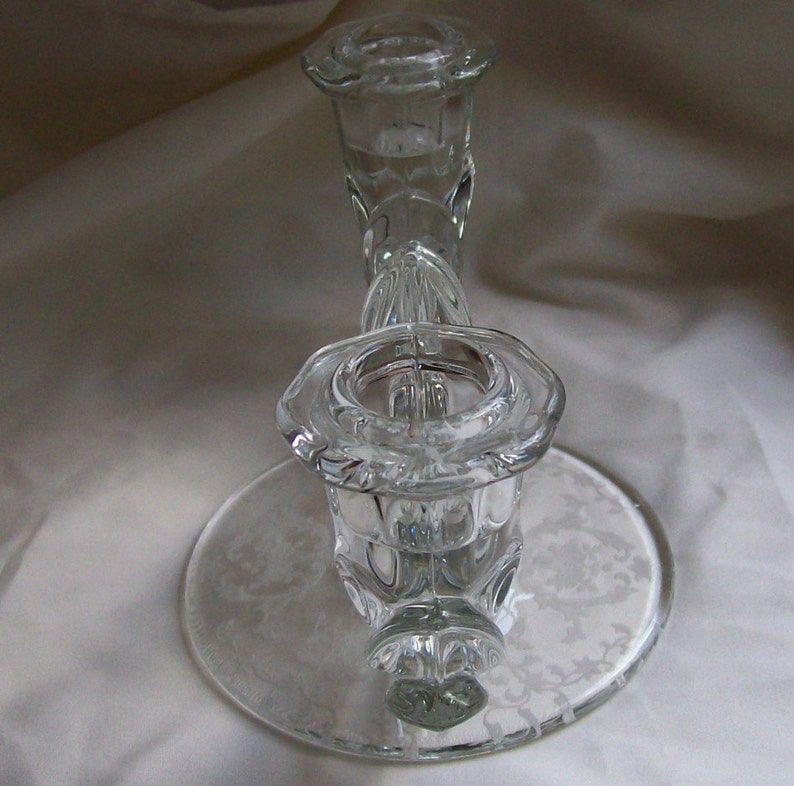 Fostoria Glass Baroque Flame Pattern Navarre Etch Crystal Etsy