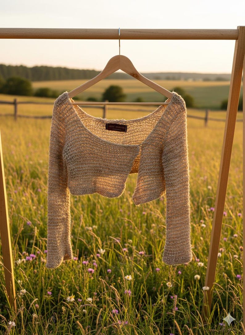 This natural nettle yarn vest is a sustainable alternative to synthetic and traditional fibers. An eco-friendly choice. image 2