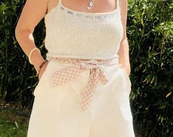 natural Bermuda shorts in hemp and organic cotton