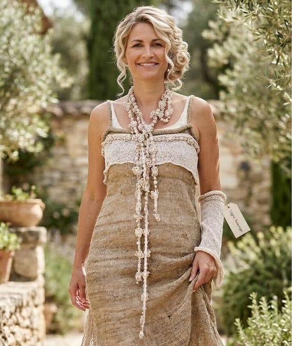 Ethical and Eco-friendly Wedding Dress, Handmade in France. for This Creation, I Used Silk, Nettle Thread, and Organic Cotton