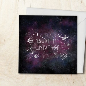 Tarjeta de San Valentín: Eres mi universo, Galaxia, Amor, Romántico, Espacio, Estrellas, Aniversario, Para él o ella, Ecológico