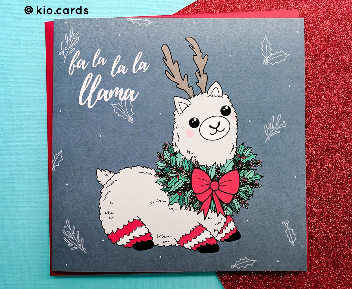 Llama Christmas Cards Pack of 6 Christmas Llamas Fa La La La - Etsy UK