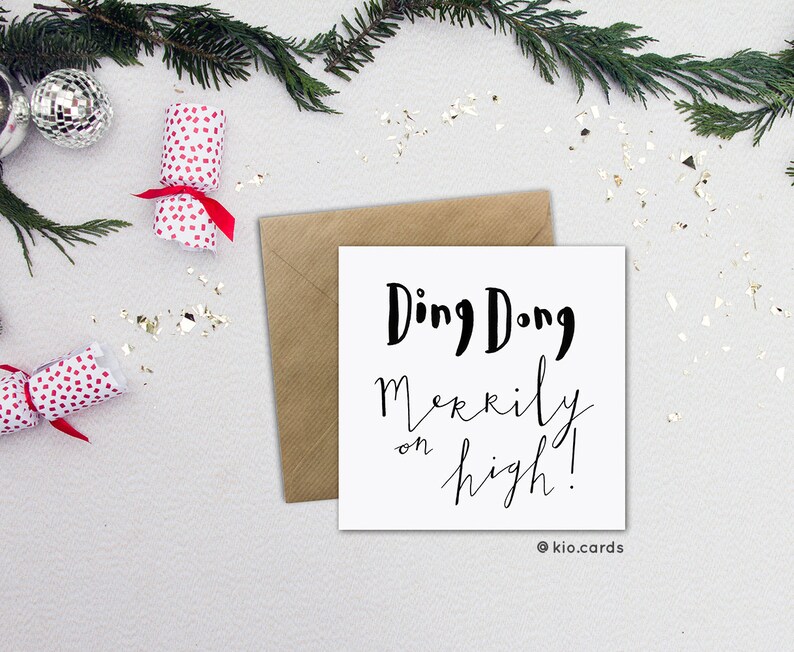 Ding Dong Christmas Card Hand Drawn Christmas Greetings | Etsy