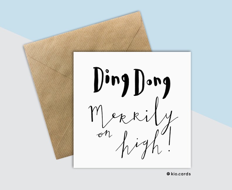 Ding Dong Christmas Card Hand Drawn Christmas Greetings | Etsy