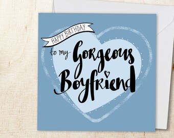 Boyfriend Birthday Card, Romantic, Eco-Friendly