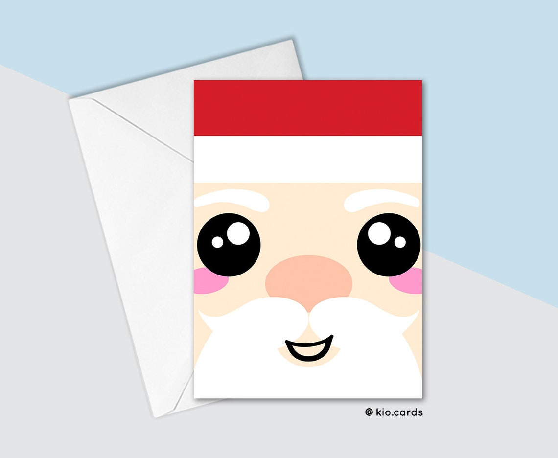 Kawaii Santa Christmas Card Santa Claus Card Santa Card - Etsy UK