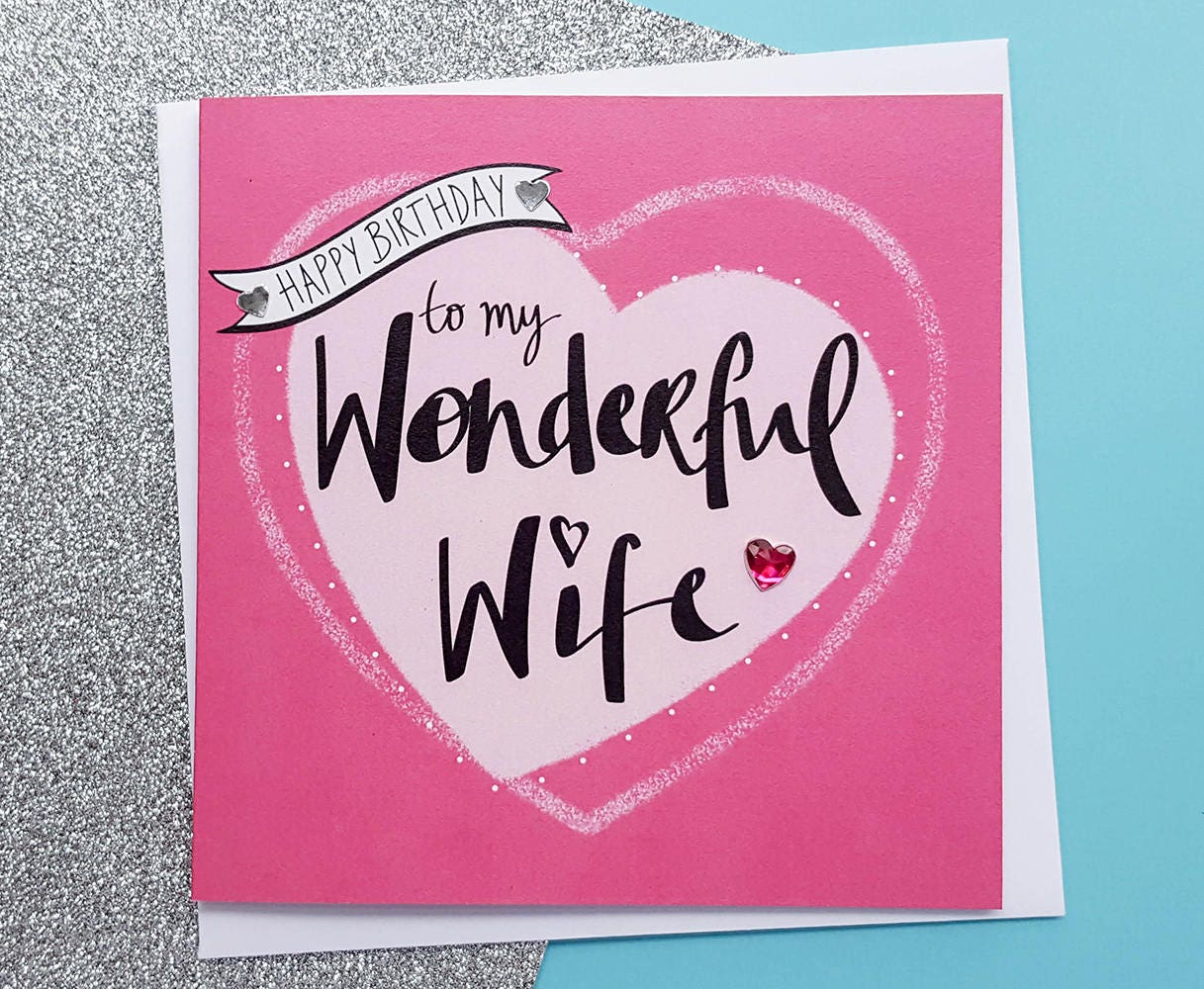 wife birthday card romantic wife card romantic birthday etsy