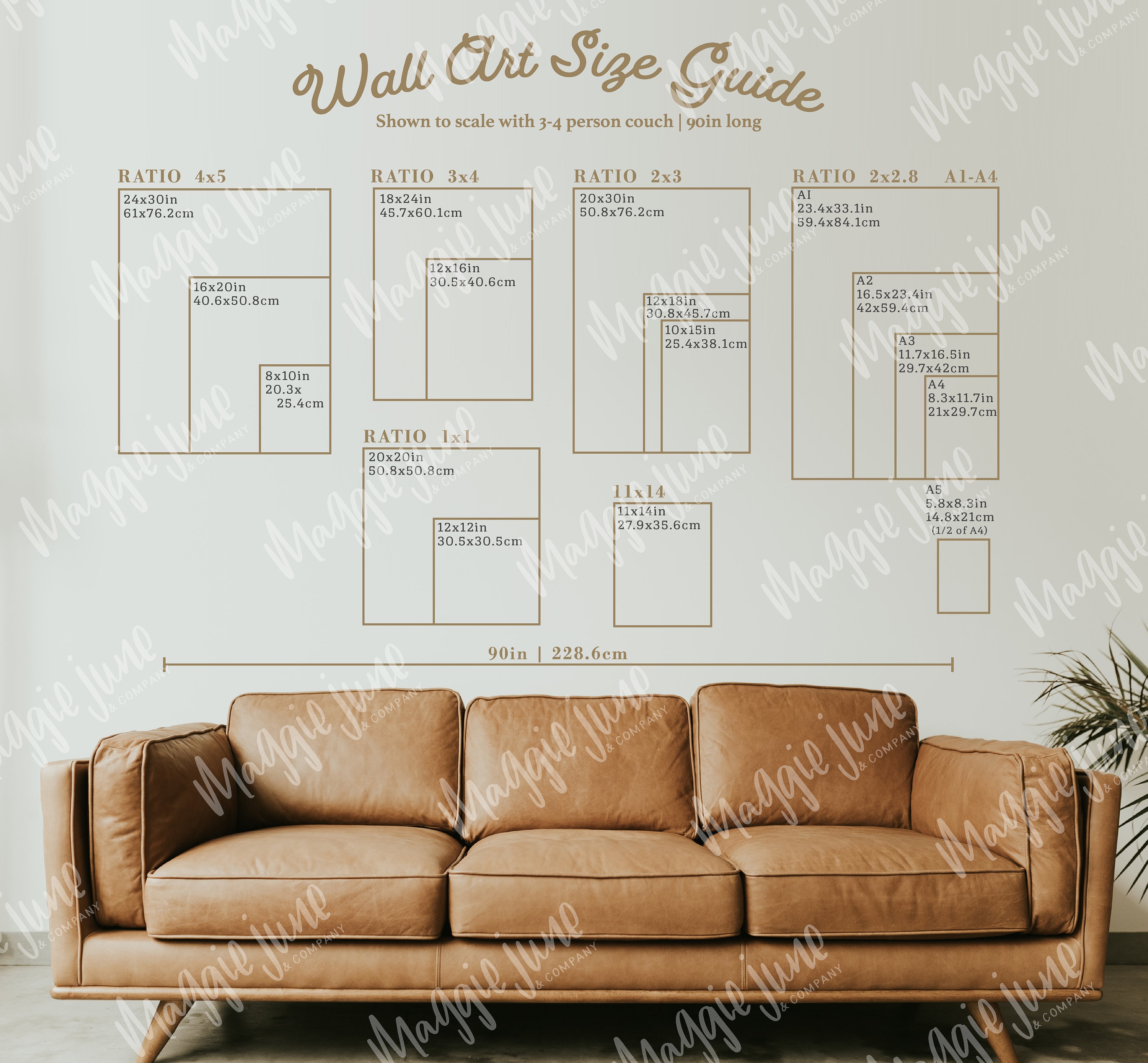 Wall Art Size Guide Printable Image Size Guide for Print - Etsy UK
