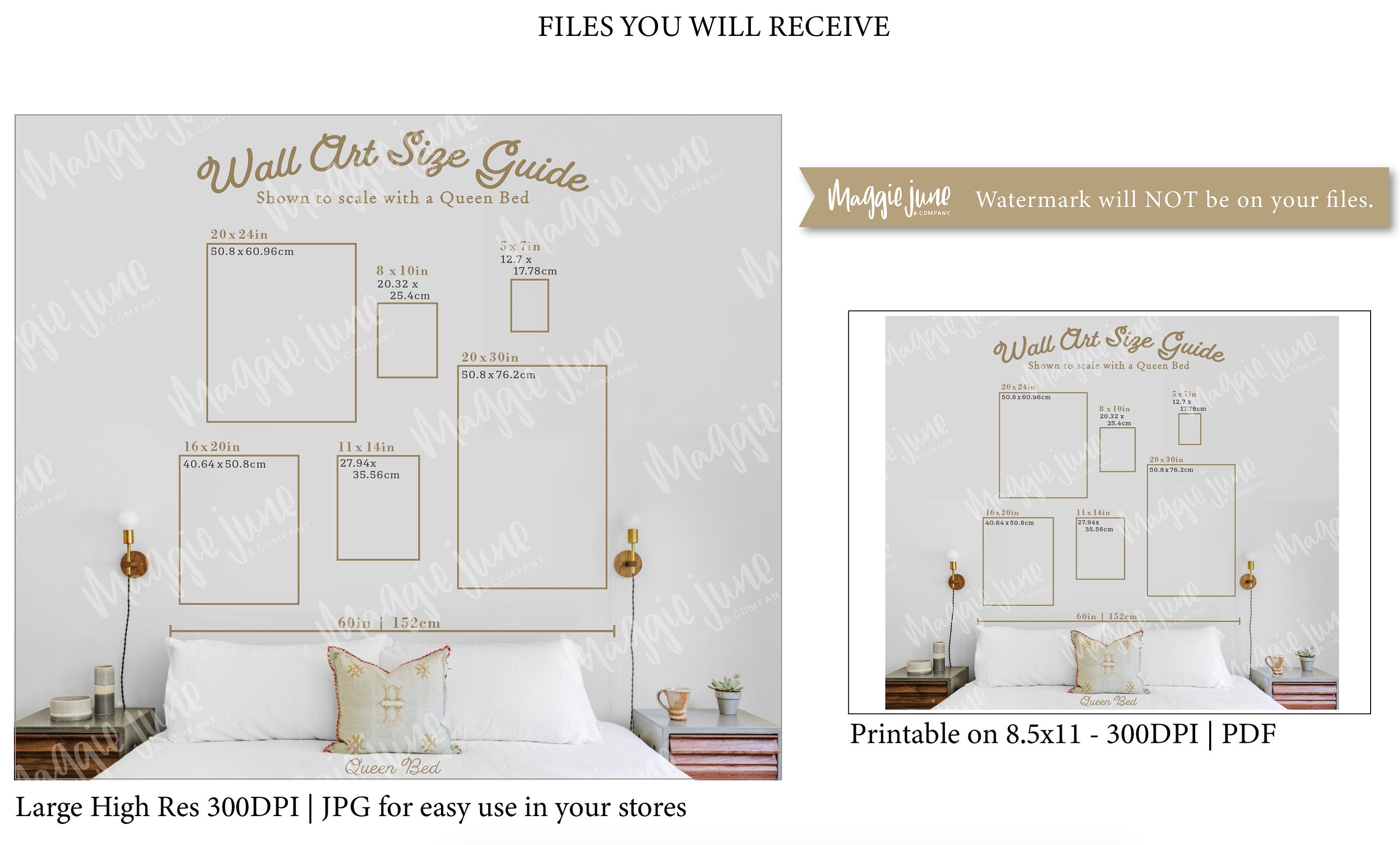 Most Popular Sizes Wall Art Size Guide Printable & Etsy Canada