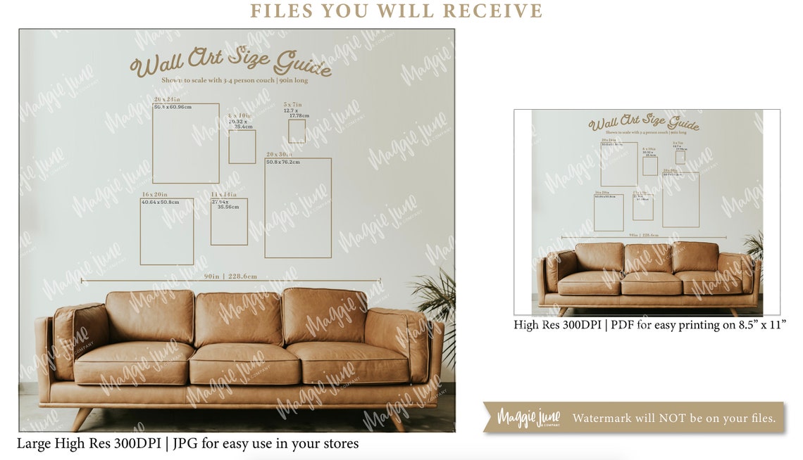 Most Popular Sizes Wall Art Size Guide, Printable & Downloadable Image