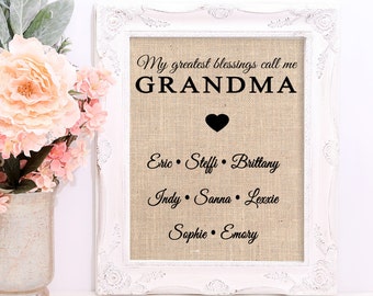 Grandma Gift, Gift for Grandma, Gift for Grandmother, Personalized Grandma Gifts, My greatest blessings call me, From Grandchildren