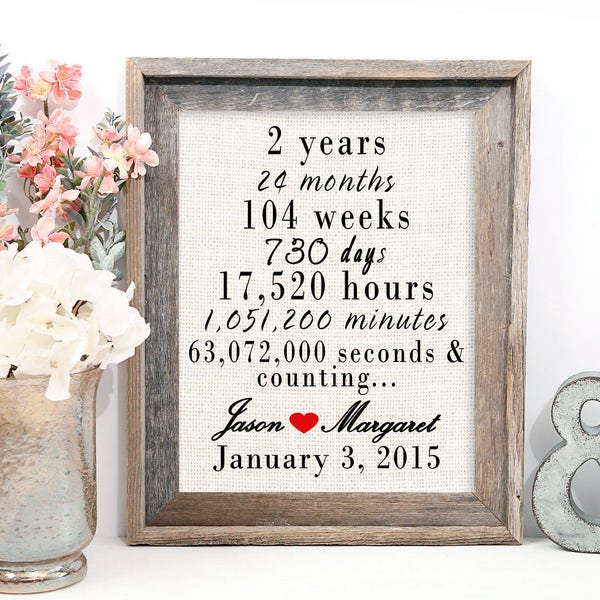 2nd Year Anniversary Gift, Cotton Anniversary Gift