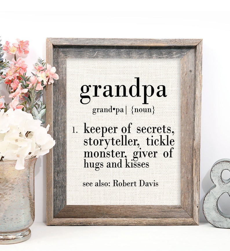 Definition of Grandpa Father's Day Grandfather Gift Gift ...