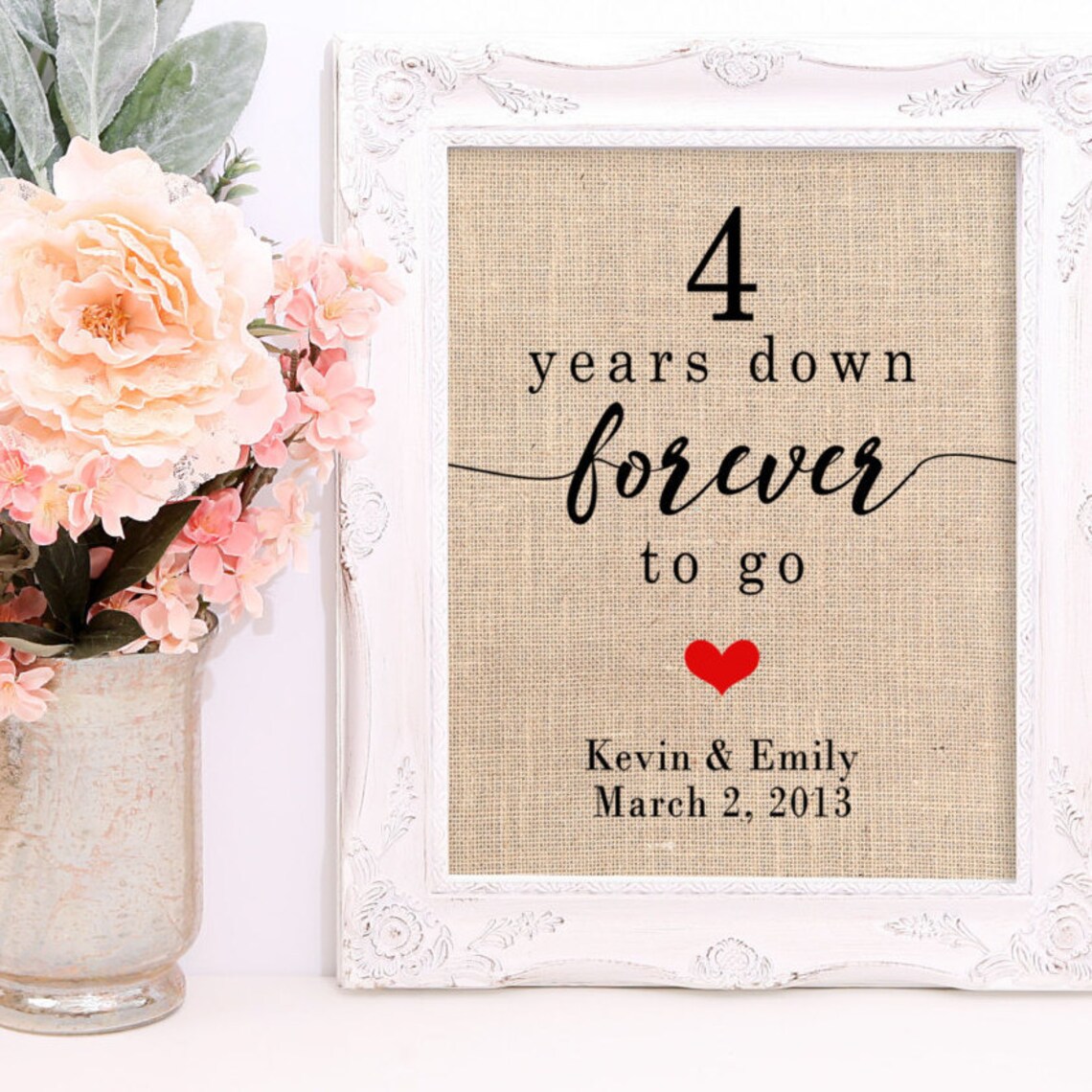 Amazon 4 years wedding anniversary ornament for couple 4th