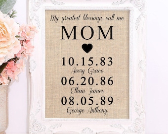 Personalized Gift for MOM, Mother's Day Gift, Gift for mom, My Greatest Blessings Call Me Mom