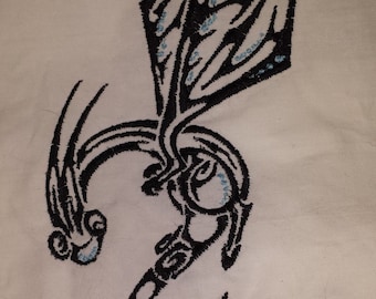 Tribal Flygon by Esmeekramer Flying Dragon Machine Embroidery Design