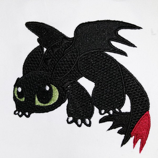 Pouncing Toothless Inspired Machine Embroidery Design