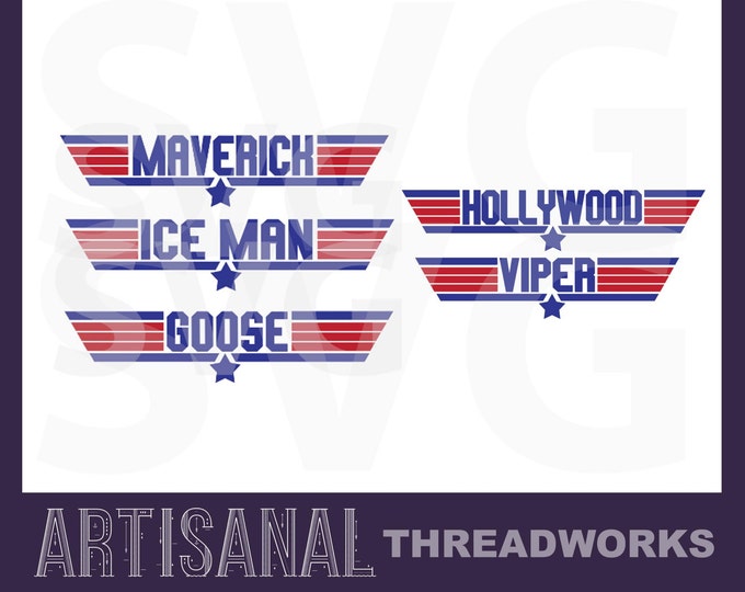 Top Gun Font SVG Cutting Files Maverick, Ice Man, Goose, Hollywood, and