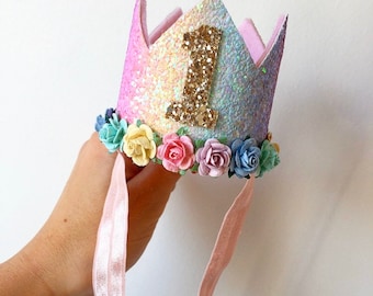 Birthday crown, 1st birthday, party hat, party decor, photo shoot props, rainbow, rainbow birthday crown, rainbow baby gifts, birthday gifts