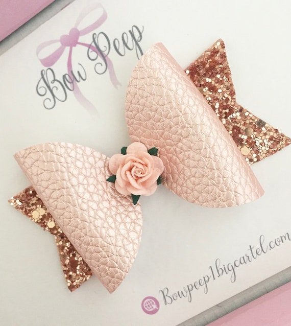 Bow Bows Hair Bows Rose Gold Rose Gold Bow Flower Bow - Etsy