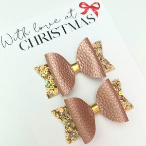 Festive hair bows, pigtail hair bows, mini hair bows, bows for bunches, sequin hair bow, baby bows, pigtails, bows