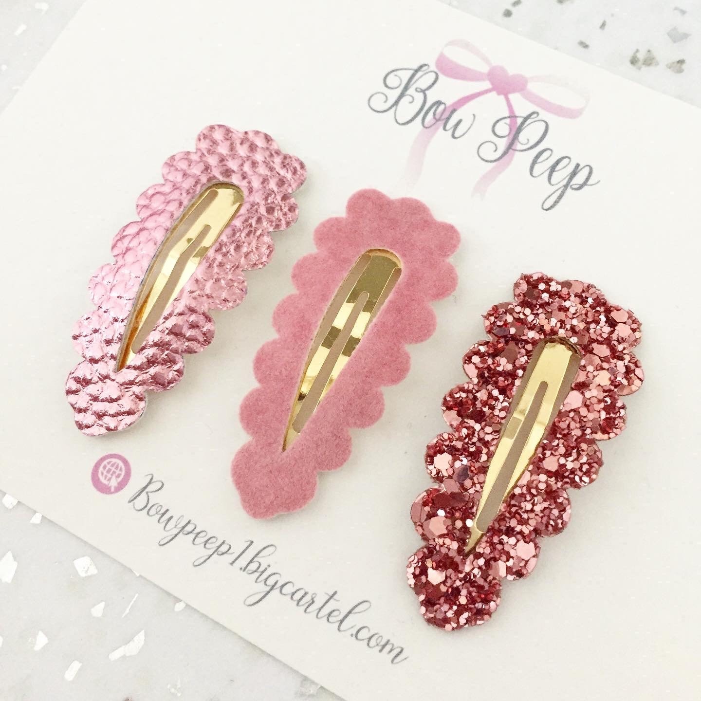 Girls snapclips, snapclips, set of clips, fringe clips, baby clips, rose gold clips, hair accessories, small clips, glitter clips, clips