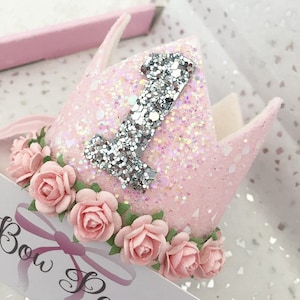 Birthday crown, party crown, 1st birthday crown, party hat, princess crown, cakesmash photo prop, pink crown, crown for baby 1st birthday