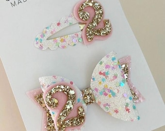 All ages available, birthday clip, birthday bow, 1st birthday clip, 2nd birthday bow, 3rd birthday clip, birthday clip, 4th birthday bow