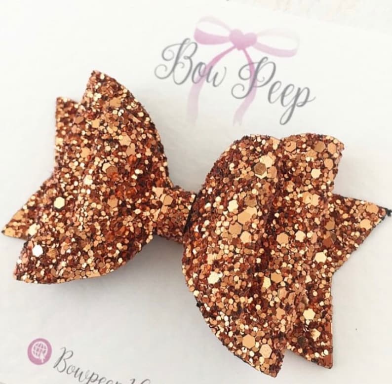 autumn hair bow girls hair bow hair bows Bronze glitter hair bow glitter hair bows copper glitter hair bow glitter bow bows for fall