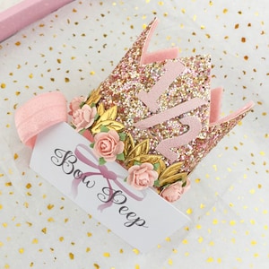 Half birthday crown, 6 months old crown, half birthday, gift for 6 month old, party decor, cake smash props, pink crown