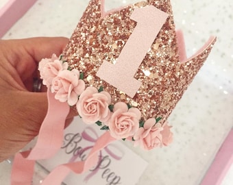 Corona per Mezzo Compleanno Fiocco Rosa, Copricapo Morbido e