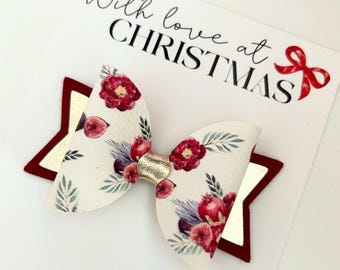 Fiocco per capelli natalizio, fiocco per capelli, fiocco, fiocco per capelli bordeaux, fiocco per capelli natalizio, fiocco dorato, fiocco floreale, fiocco, regalo di Natale