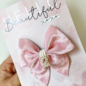 Other ages available - Birthday hair bow, birthday bow, 2nd birthday bow, pink hair bow, birthday bows, girls birthday bow, girls hair bow