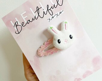 Lazo para el pelo de Pascua, lazo de conejito, lazo de conejito de Pascua, lazos de Pascua, lazo de conejito blanco, lazo de pelo de conejo blanco, regalo de Pascua, regalo de canasta de Pascua
